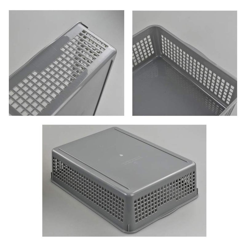 Nicesh A4 Size Plastic Basket, Desktop File Storage Organization Tray, Set of 6 (Grey) - Image 3